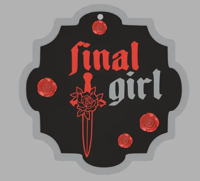 Final Girl 3D Wall Plaque – Horror-Inspired Decor with 3D Roses