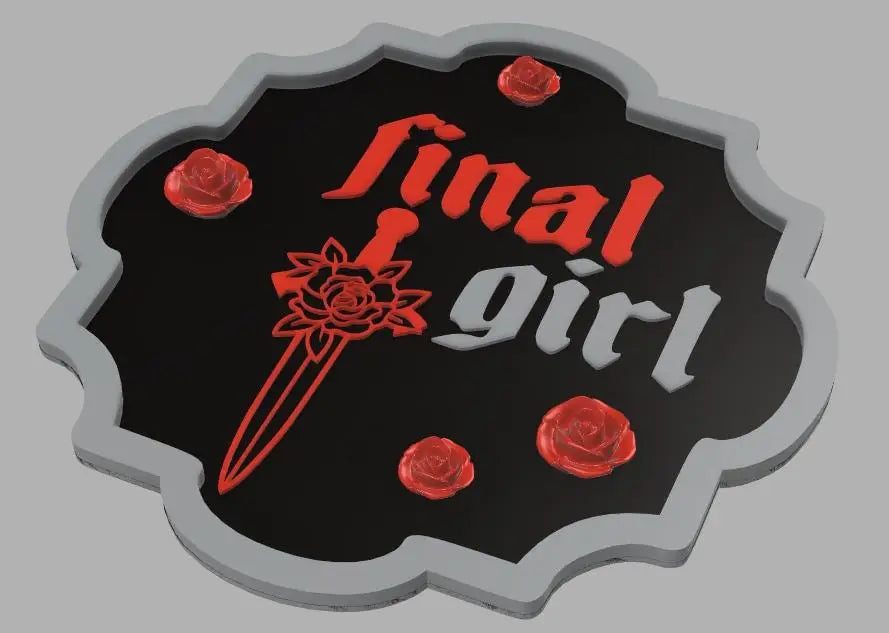 Final Girl 3D Wall Plaque – Horror-Inspired Decor with 3D Roses