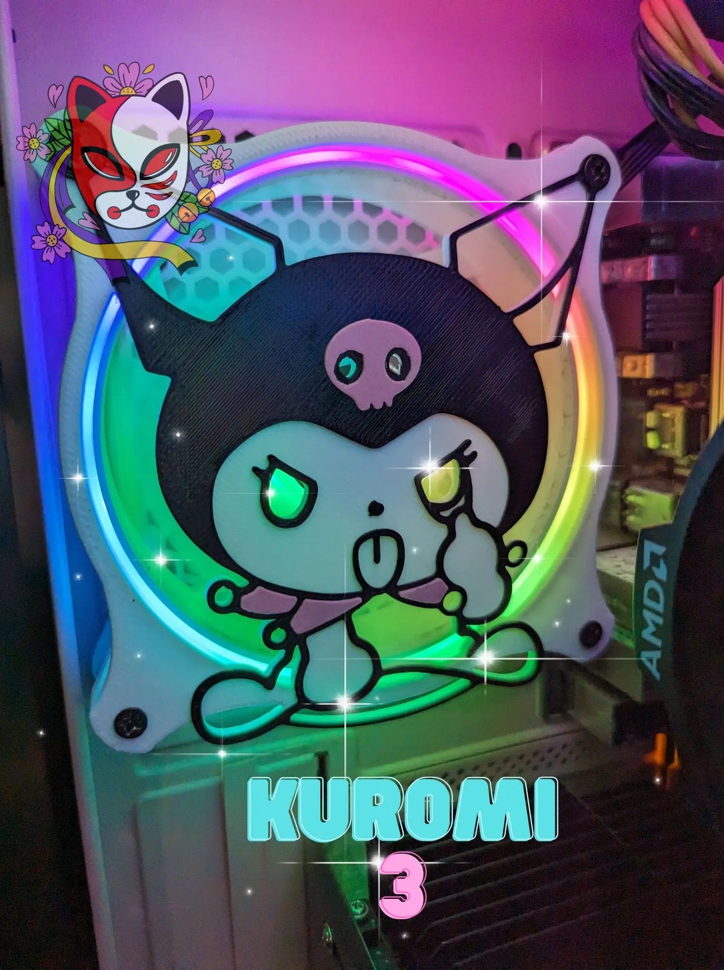 Adorable PC Fan Cover featuring Hello Kitty, Kuromi, Cinnamoroll & more by Sanrio - Stay cool in cute style! - Kitsune Kingdom