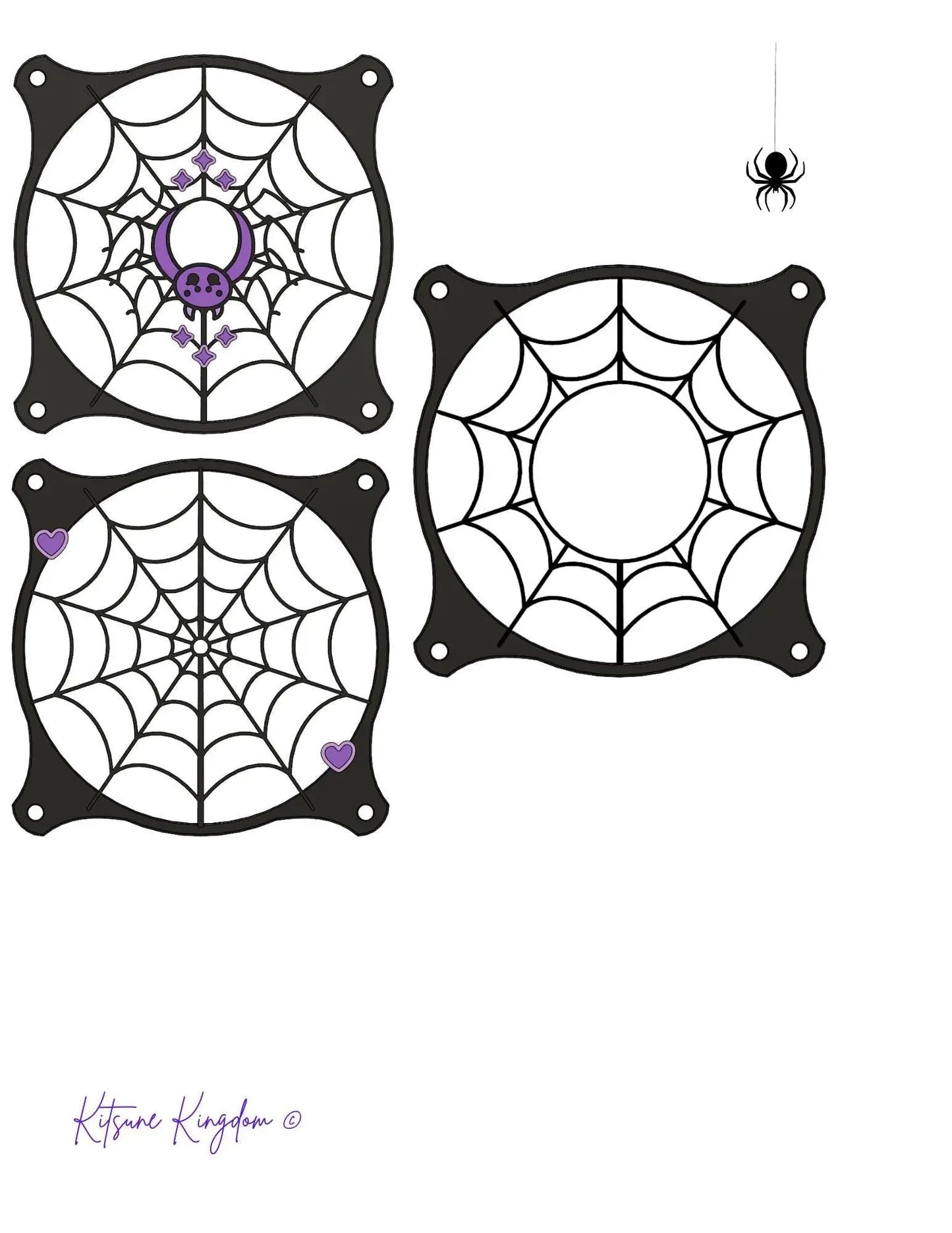 Itsy Bitsy Spider Collection - Spider Web Inspired PC Fan Shroud Set | Custom 120mm, 140mm Fan Shroud | Unique Gaming PC Modding Accessory