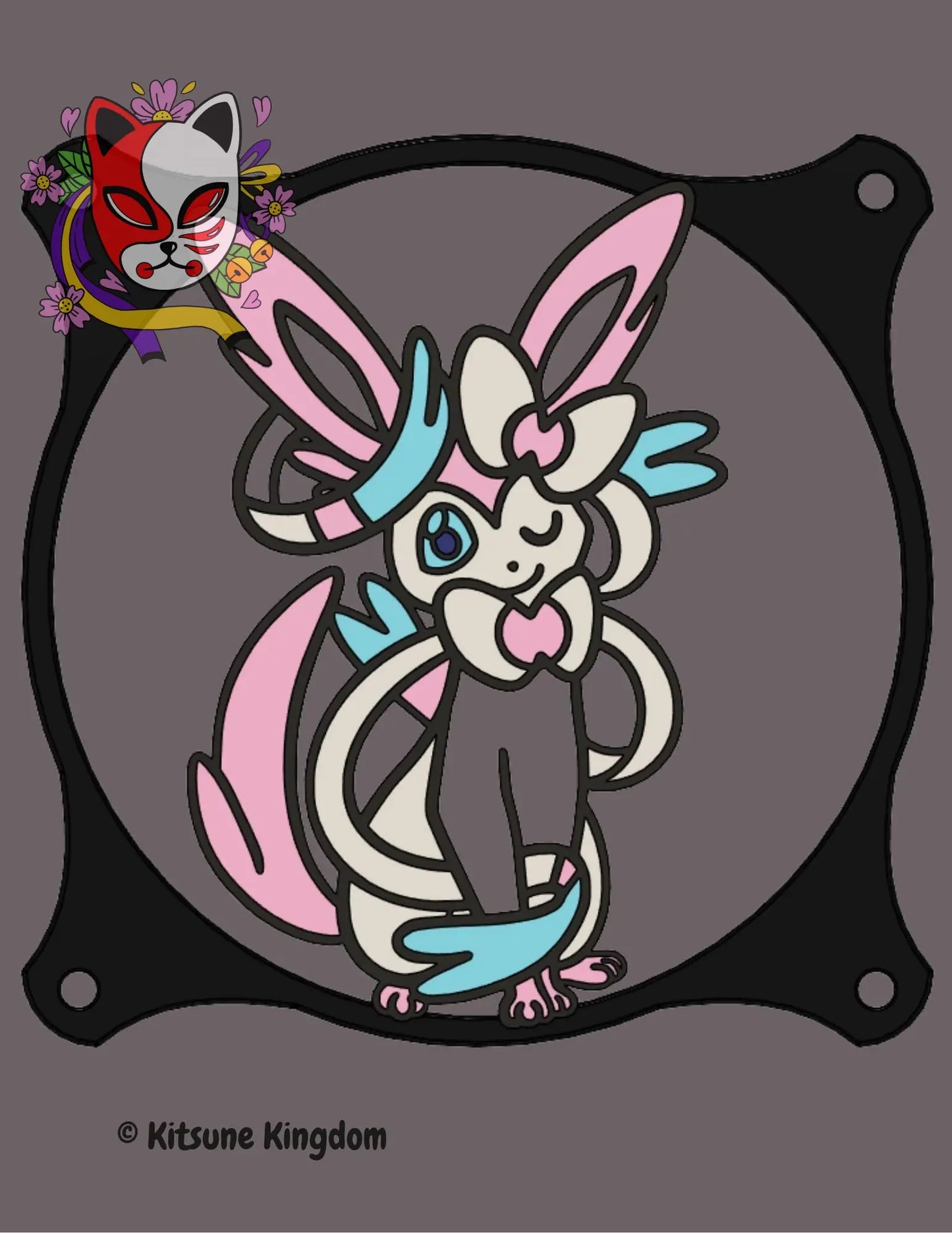 Pastel Ribbon Fox PC Fan Shroud – Add Whimsy to Your Build!