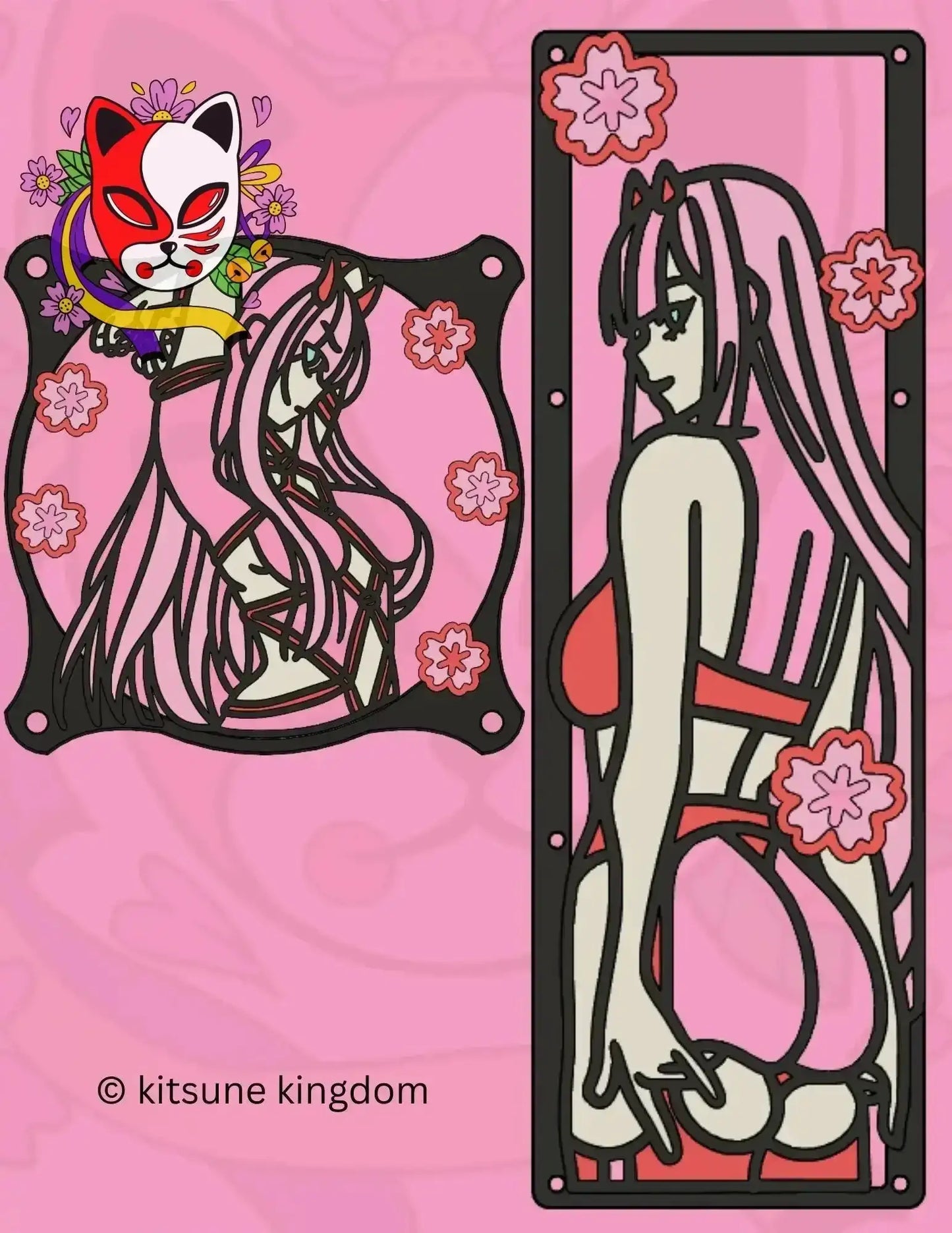 Zero Two Anime Fan Cover for Gaming Enthusiasts - Kitsune Kingdom