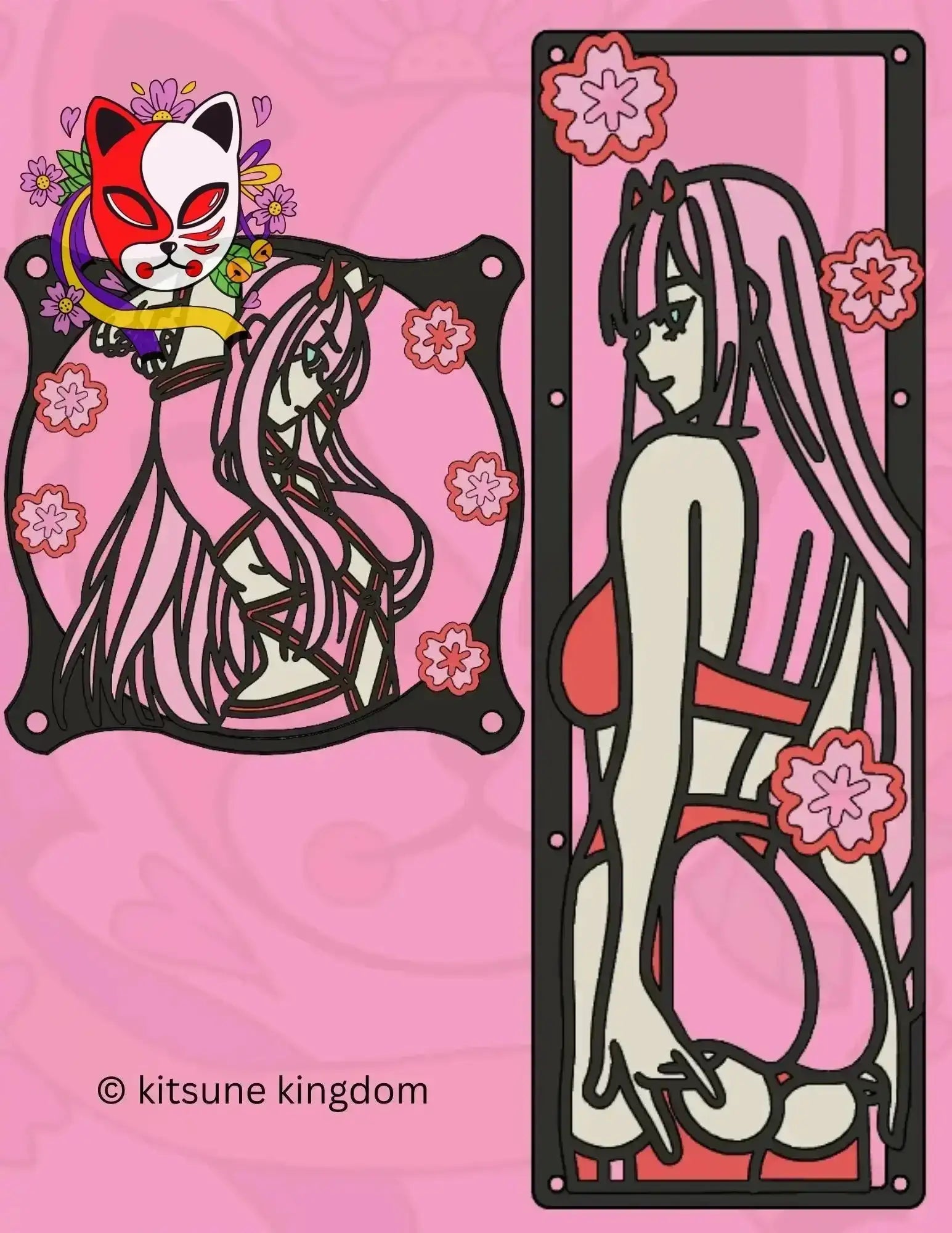 Zero Two Anime Fan Cover for Gaming Enthusiasts - Kitsune Kingdom