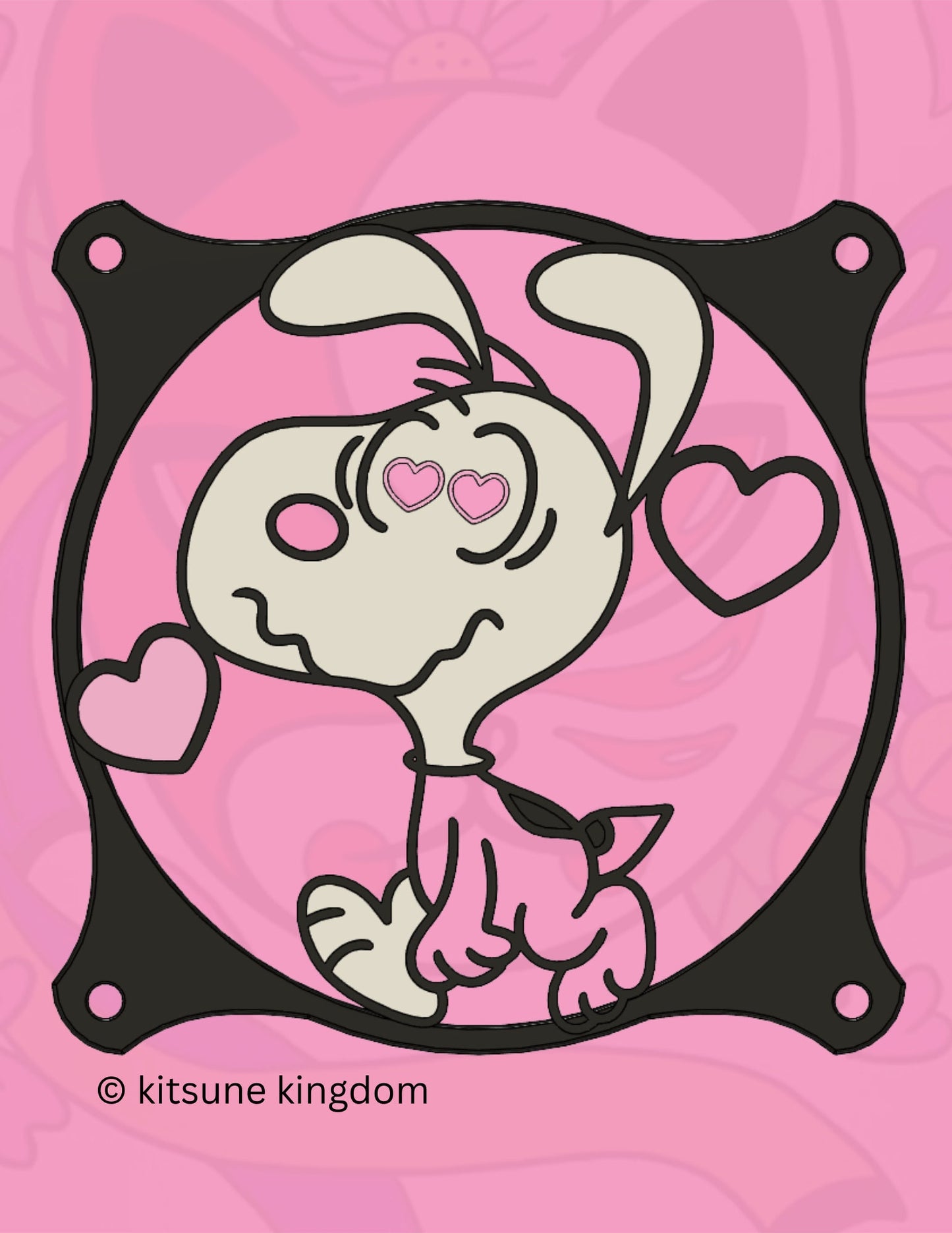 Snoopy PC Fan Cover: Kawaii Gaming Decor (120mm/140mm)