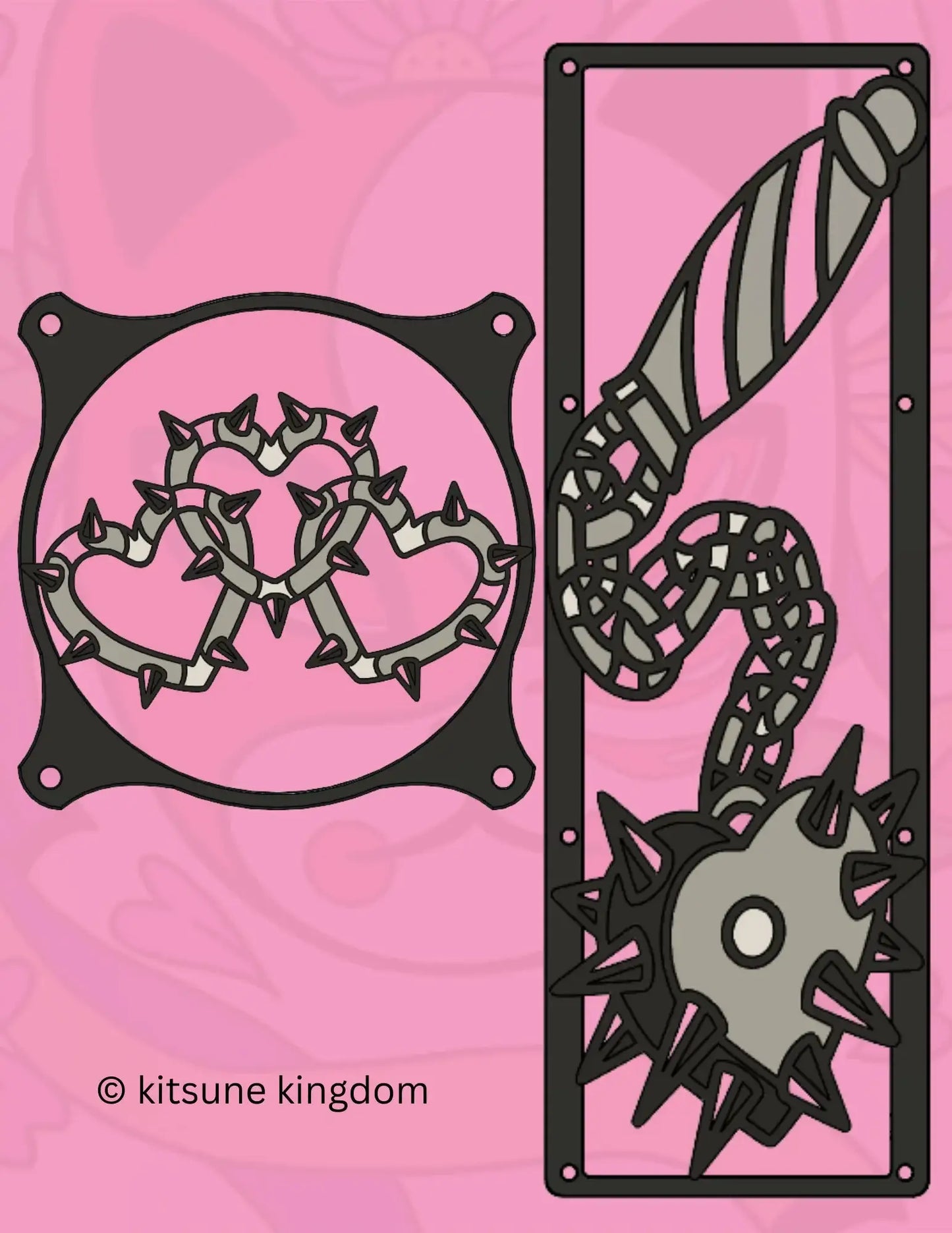 Chrome Spikey Heart Collection