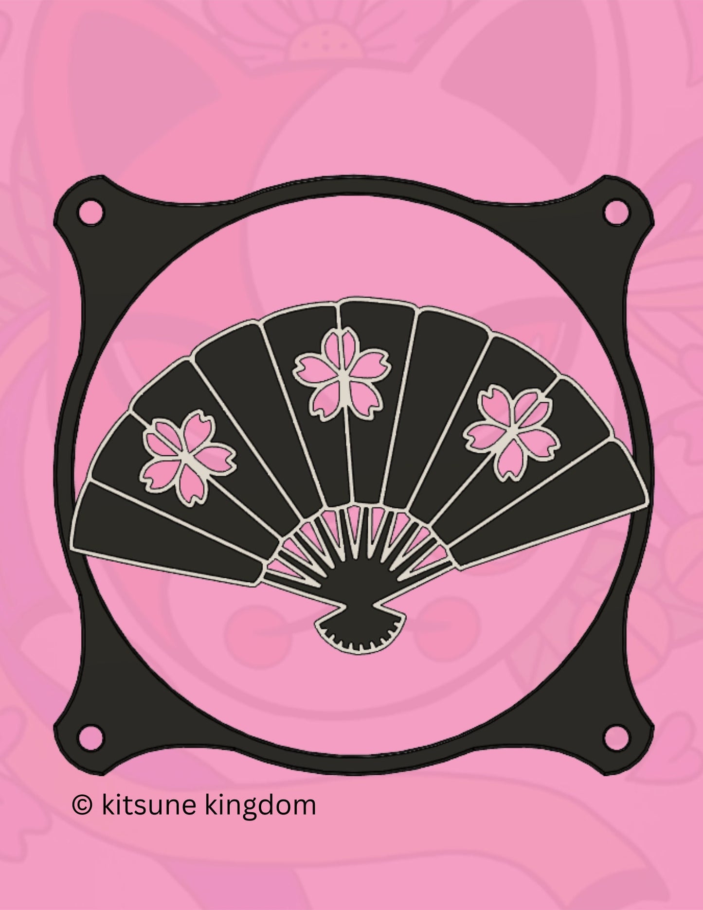Peony Japanese Style Fan Cover: Elegant PC Decor