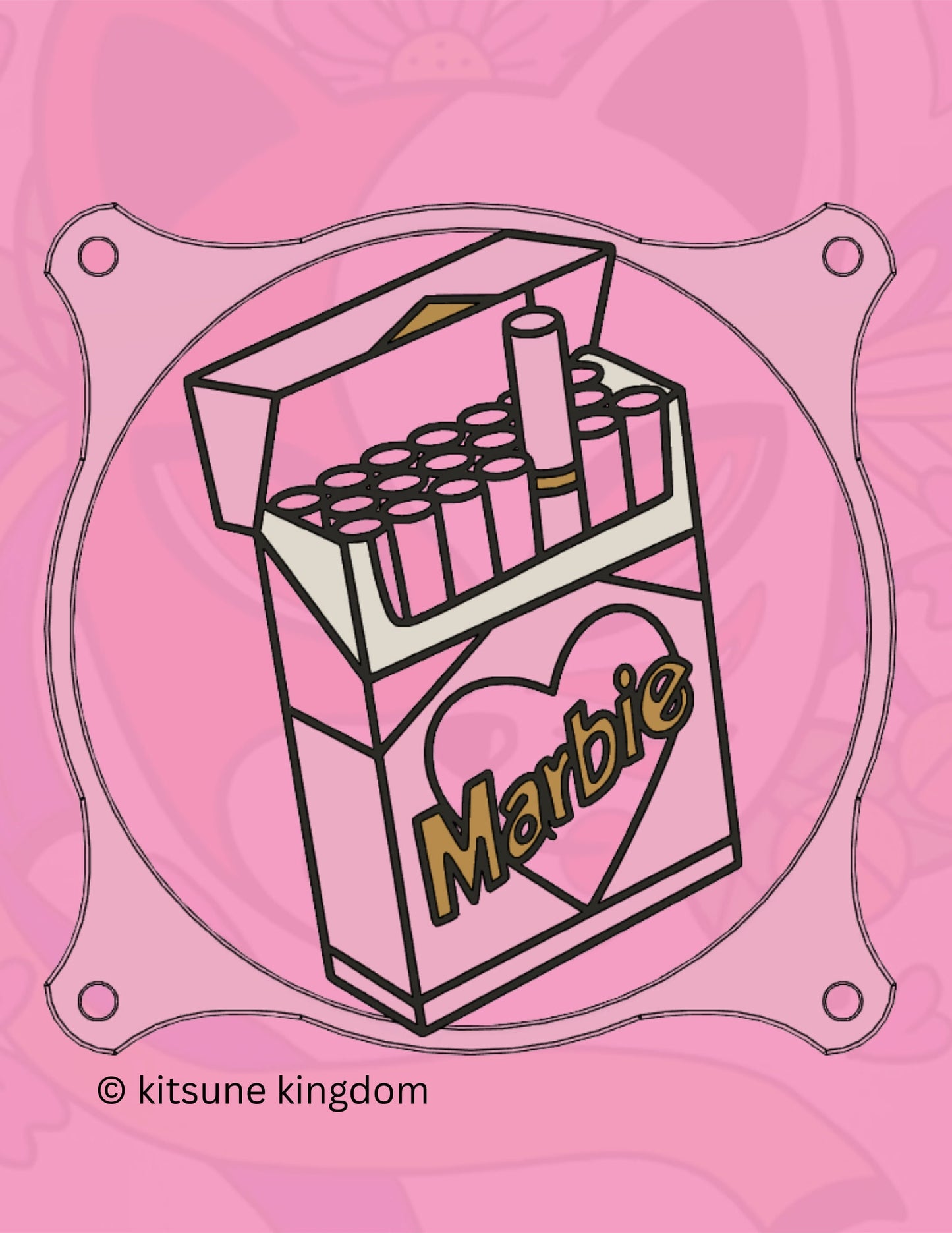 Marbie Collection PC Fan Cover: Glamorous Pink Computer Decor