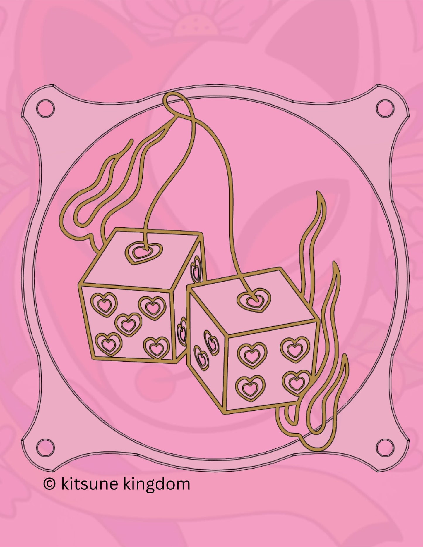 Marbie Collection PC Fan Cover: Glamorous Pink Computer Decor