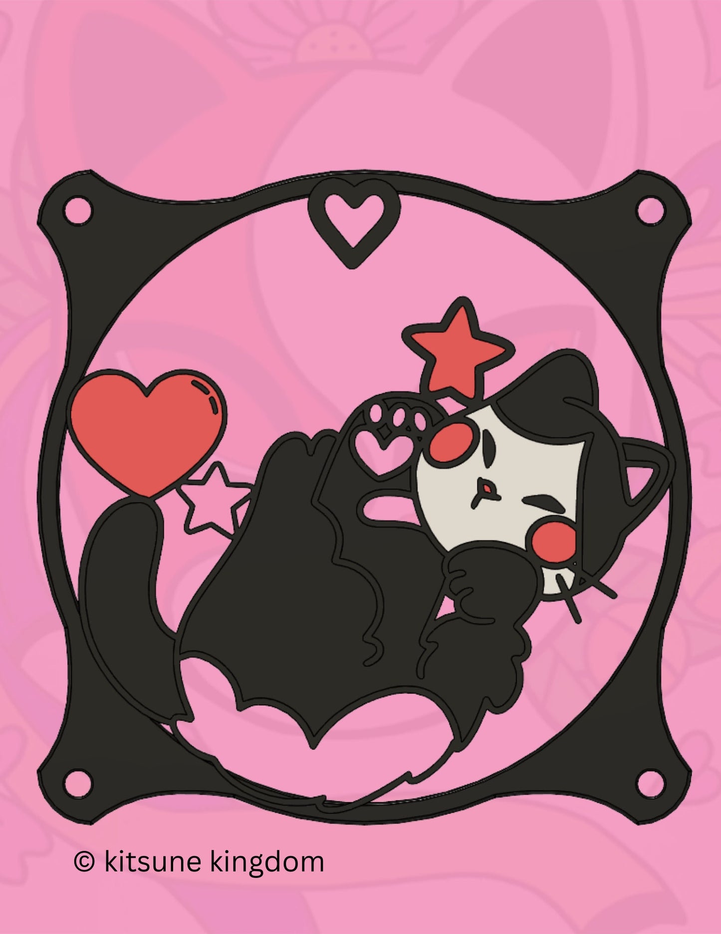 Neko Dreams Collection: Kawaii Anime Girl PC Fan Cover - Japanese Style Computer Accessories for Gamers