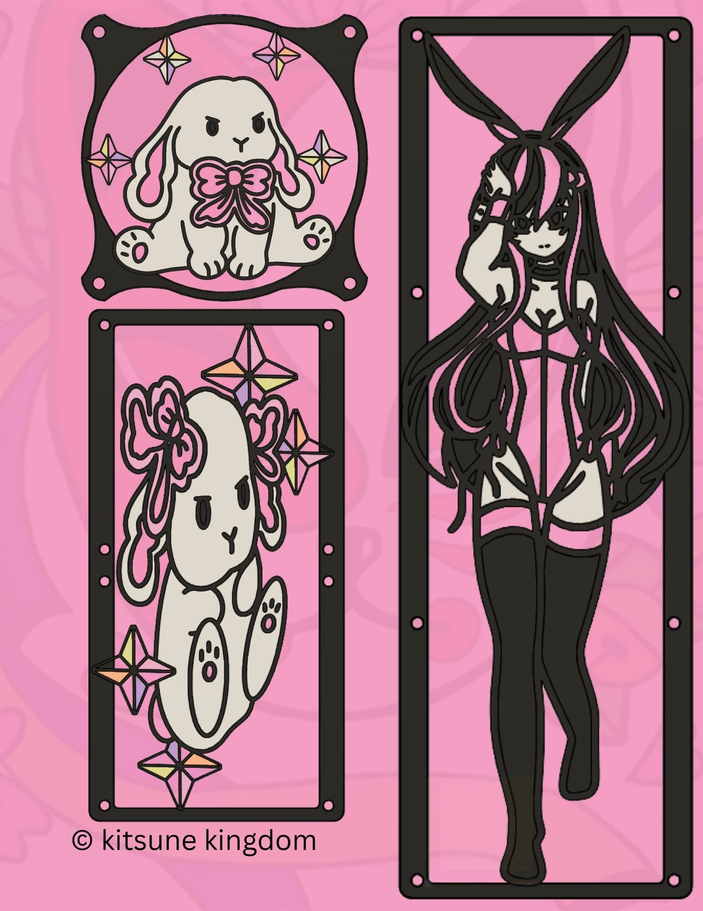 Kawaii Bunny Brat Anime Collection: PC Fan Shroud Cover Accessories for Waifu Enthusiasts
