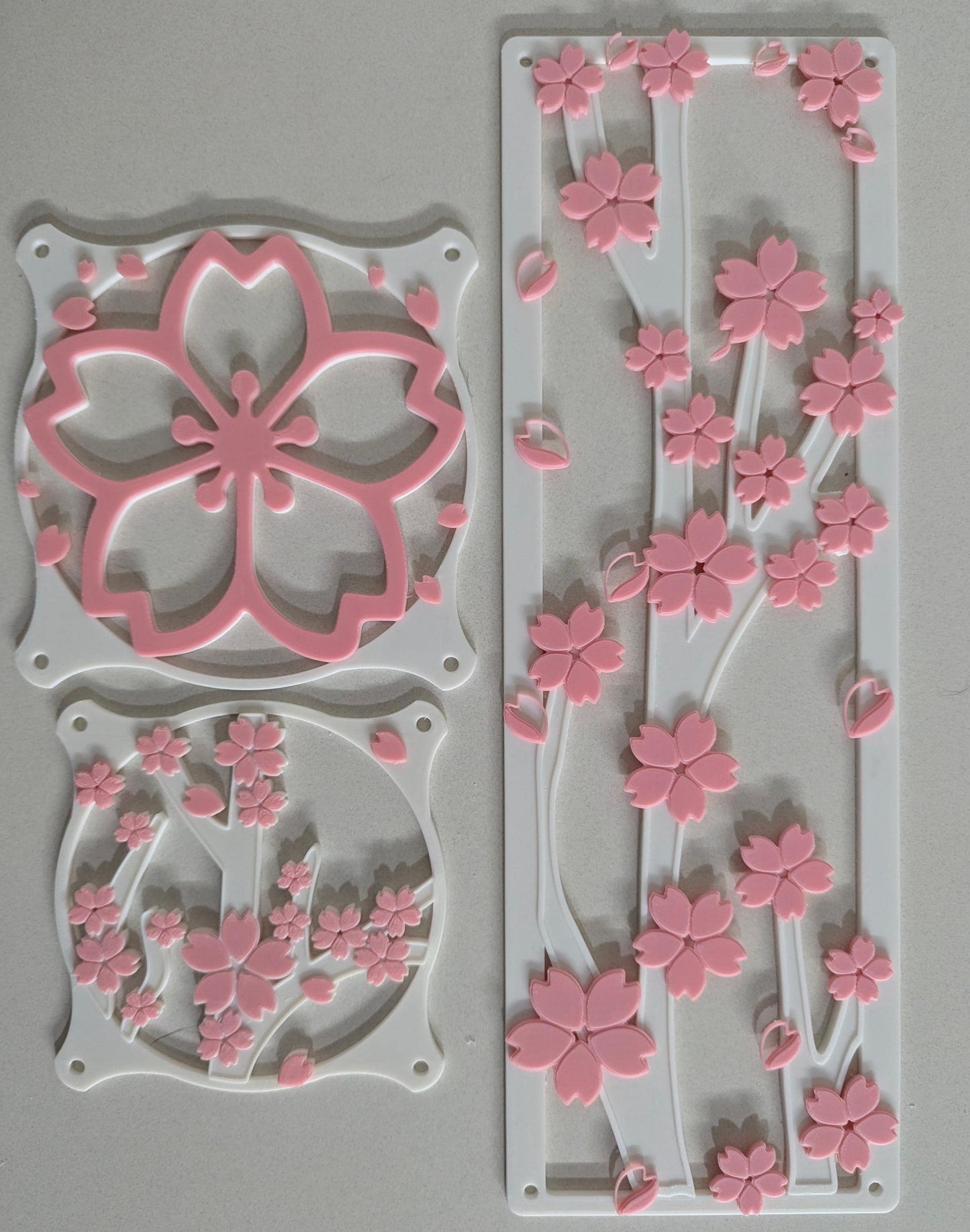 Sakura Cherry Blossom Fan Cover Combo kawaii gamer for her 120mm 140m 360mm white pink