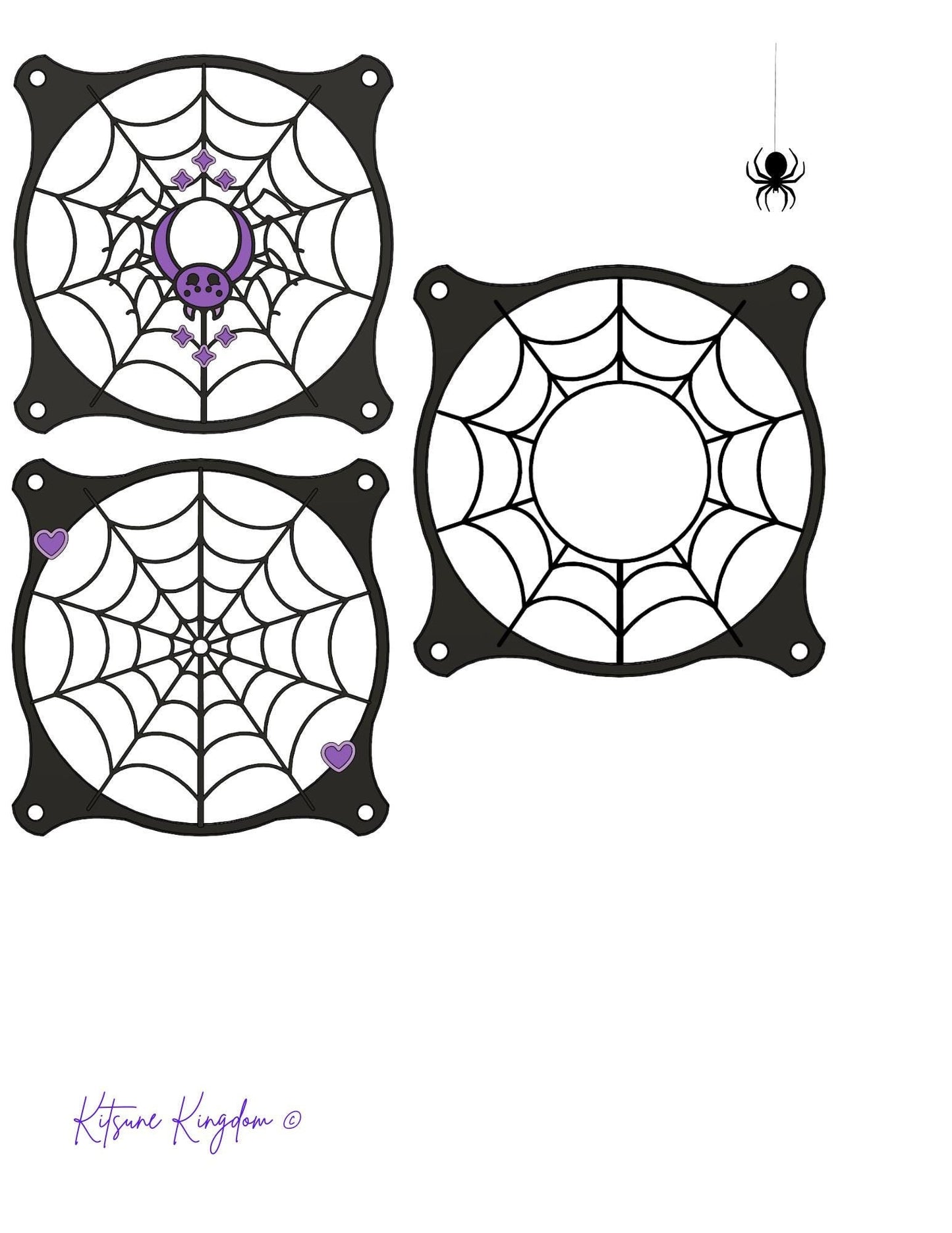Spider Web PC Fan Shroud Set: Custom Gaming PC Modding Accessory