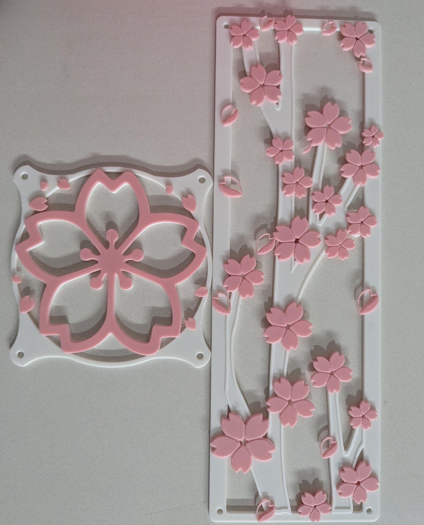 Sakura Cherry Blossom Fan Cover Combo kawaii gamer for her 120mm 140m 360mm white pink