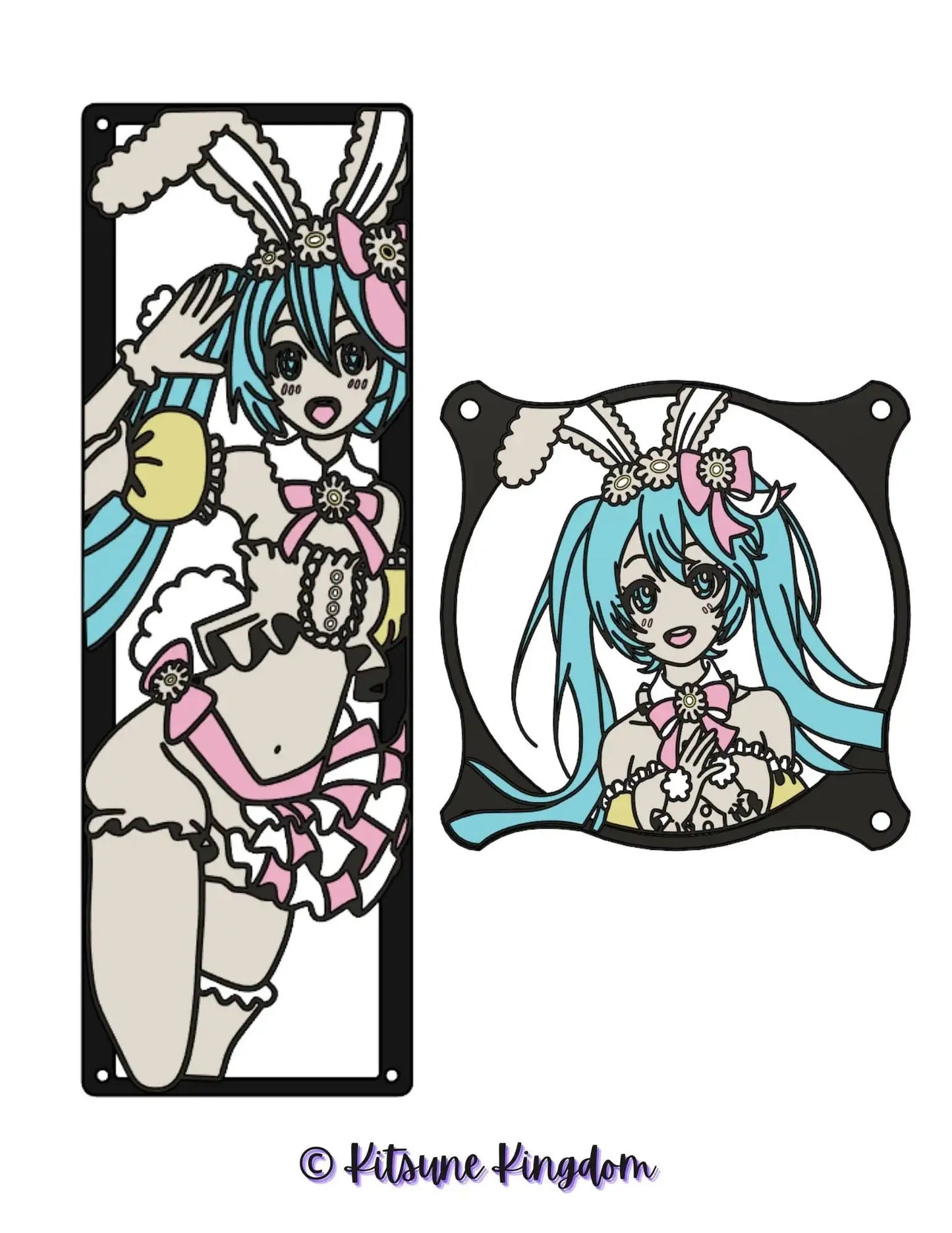 Hatsune Miku Easter PC Fan Shroud: Bunny Girl Anime Grill