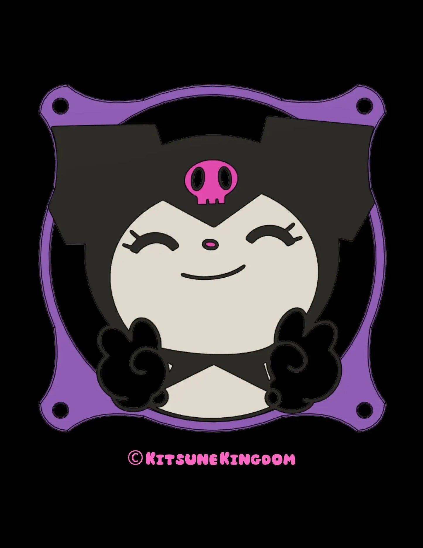 Goth Bunny PC Fan Shroud Cover: Kawaii Anime PC Mod
