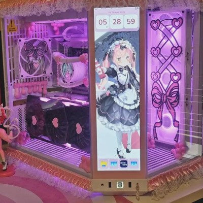 RGB custom fan cover sakura japanese anime theme waifu 120mm 140mm 360mm hearts kawaii red black white