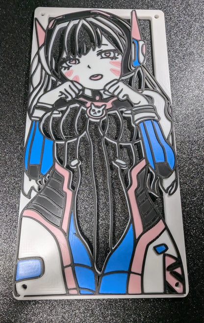 Step up your PC aesthetics with a custom 3D-printed D.Va Fan Cover – a must-have for any D.Va fan!