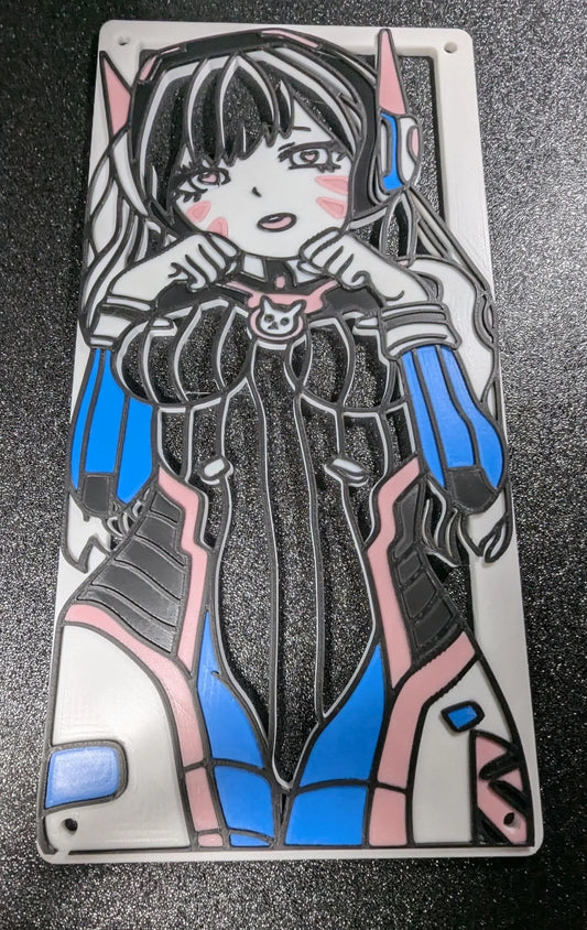Step up your PC aesthetics with a custom 3D-printed D.Va Fan Cover – a must-have for any D.Va fan!