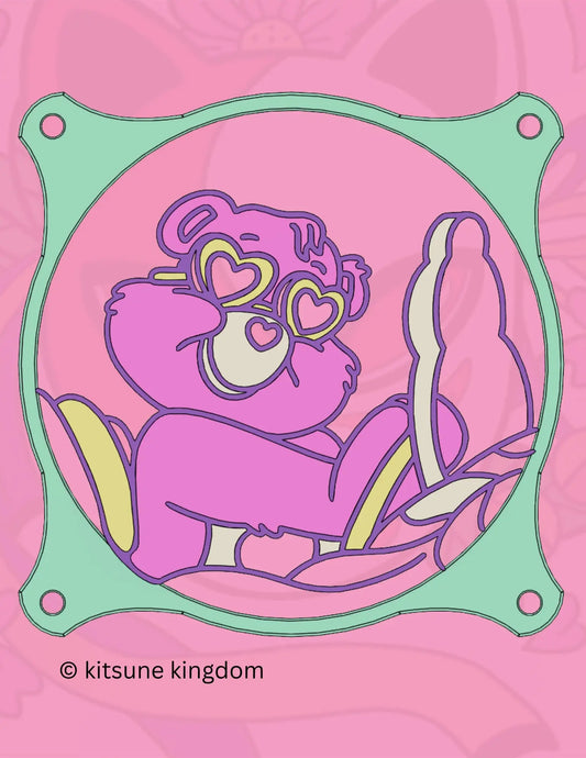 Adorable PC Fan Cover featuring Carebears - Stay cool in cute style!