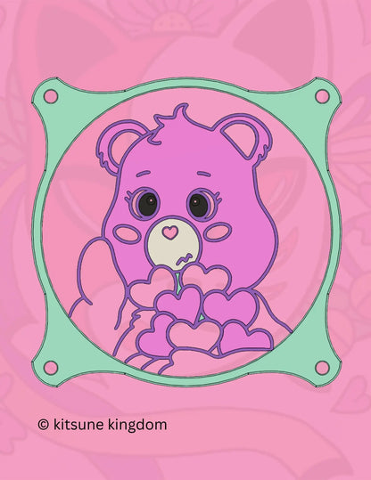 Adorable PC Fan Cover featuring Carebears - Stay cool in cute style!