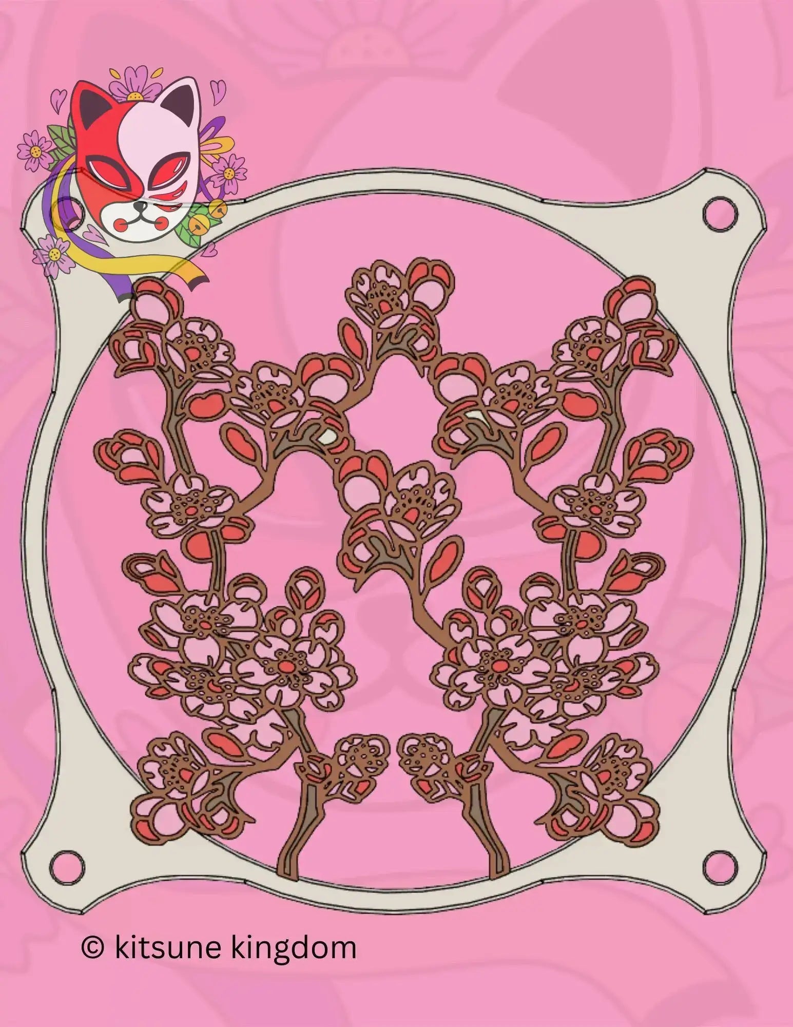 Cherry Blossom PC Fan Covers - Serene Sakura Branch Collection - Kitsune Kingdom