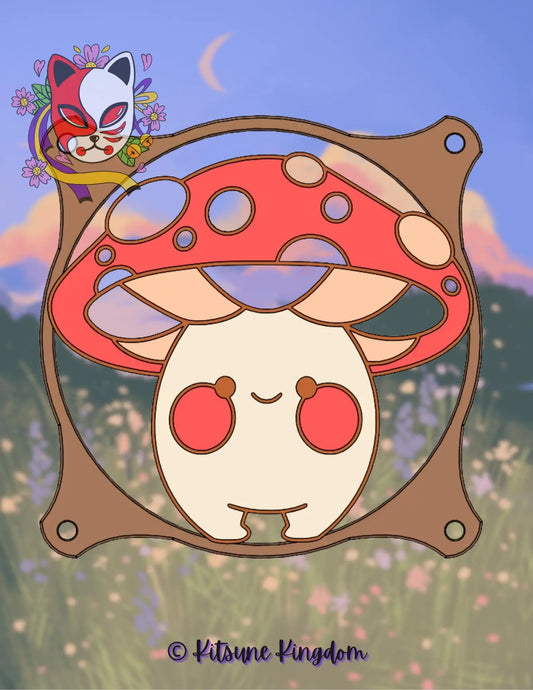 Cottagecore PC Fan Shroud Set - Fairy, Frog, Mushroom Design - Custom Size & Color - Fairycore PC Modding - Aesthetic Computer Build