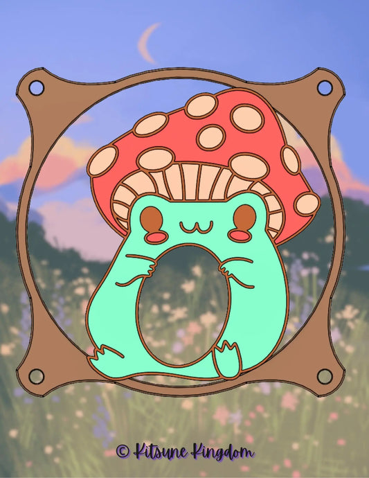 Cottagecore PC Fan Shroud Set - Fairy, Frog, Mushroom Design - Custom Size & Color - Fairycore PC Modding - Aesthetic Computer Build