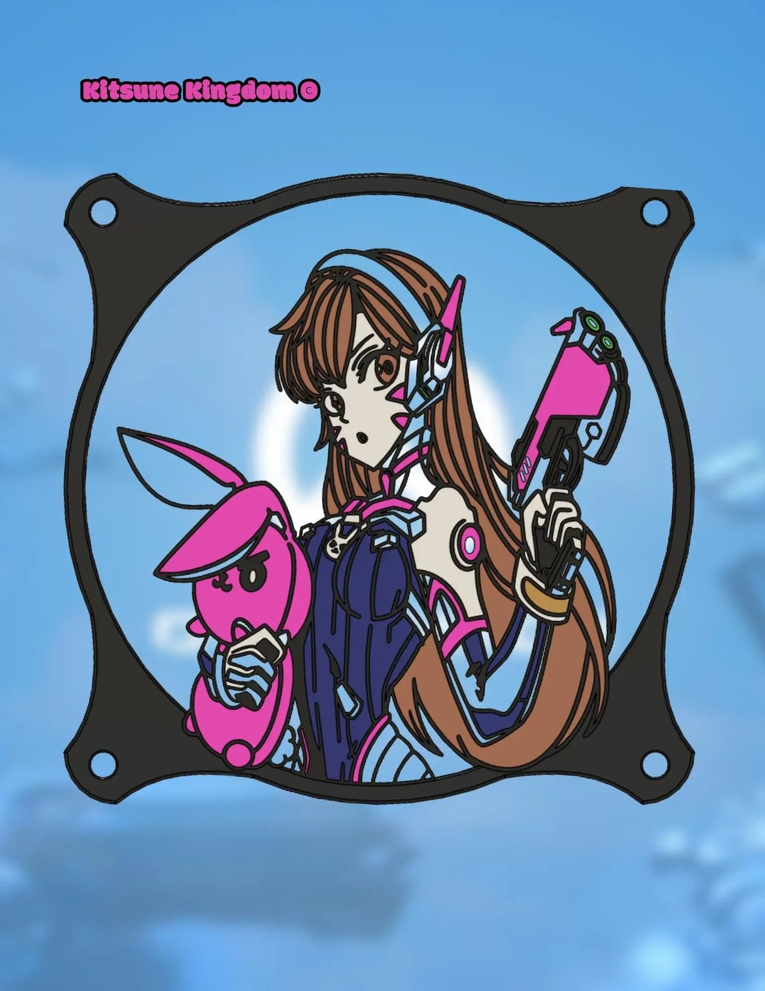 D.VA Inspired Fan Shrouds/Covers for PC Builds - Custom Gaming Accessories for Over watch Fans