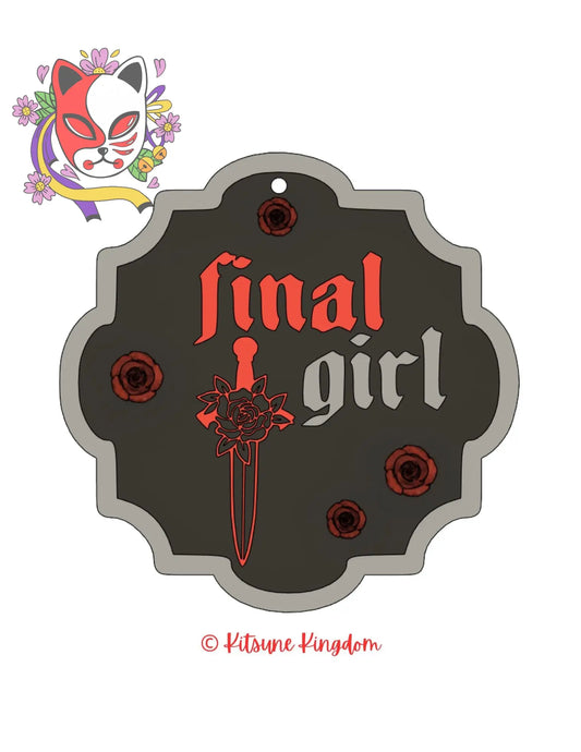 Final Girl 3D Wall Plaque – Horror-Inspired Decor with 3D Roses