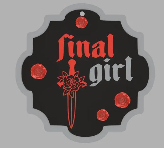 Final Girl 3D Wall Plaque – Horror-Inspired Decor with 3D Roses