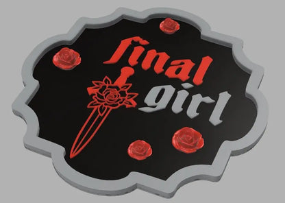 Final Girl 3D Wall Plaque – Horror-Inspired Decor with 3D Roses