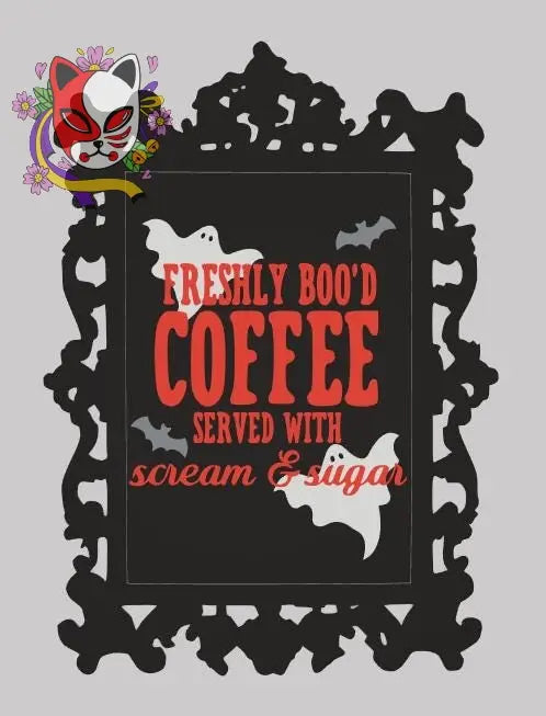 Freshly Boo’d Coffee – “Scream & Sugar” 3D Printed Plaque for Spooky Coffee Bars