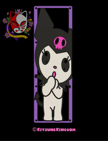 Goth Bunny PC Fan Shroud Cover | Kawaii Anime-Inspired PC Mod | Dark Cute PC Build Panel | Pastel Goth Tech Decor