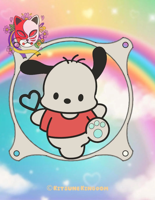 Cute Dog PC Fan Shroud – Kawaii Anime-Inspired PC Mod | Aesthetic Gaming Setup Accessory | Pastel PC Build Decor | Custom Fan Cover