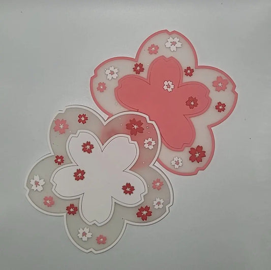 Pretty Pink Floral Coaster - Japanese Sakura Blossom Design