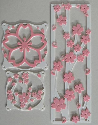 Sakura Cherry Blossom Fan Cover Combo 120mm 140m 360mm