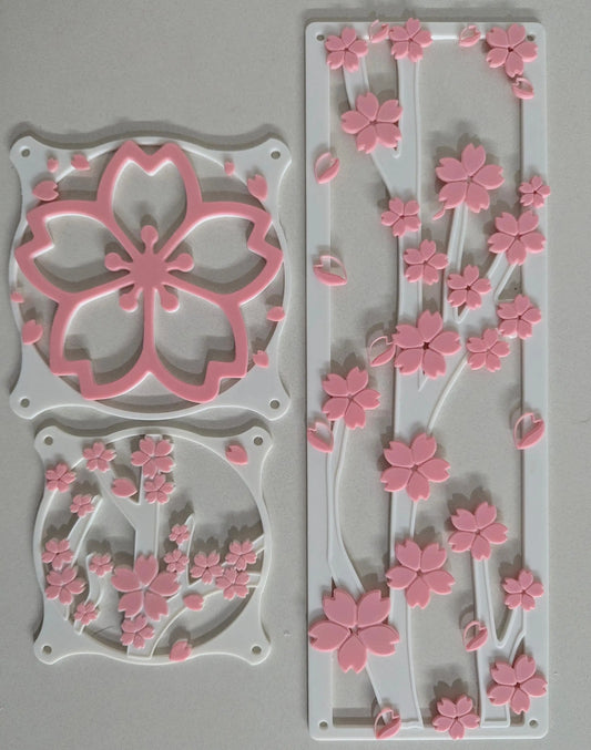 Sakura Cherry Blossom Fan Cover Combo 120mm 140m 360mm