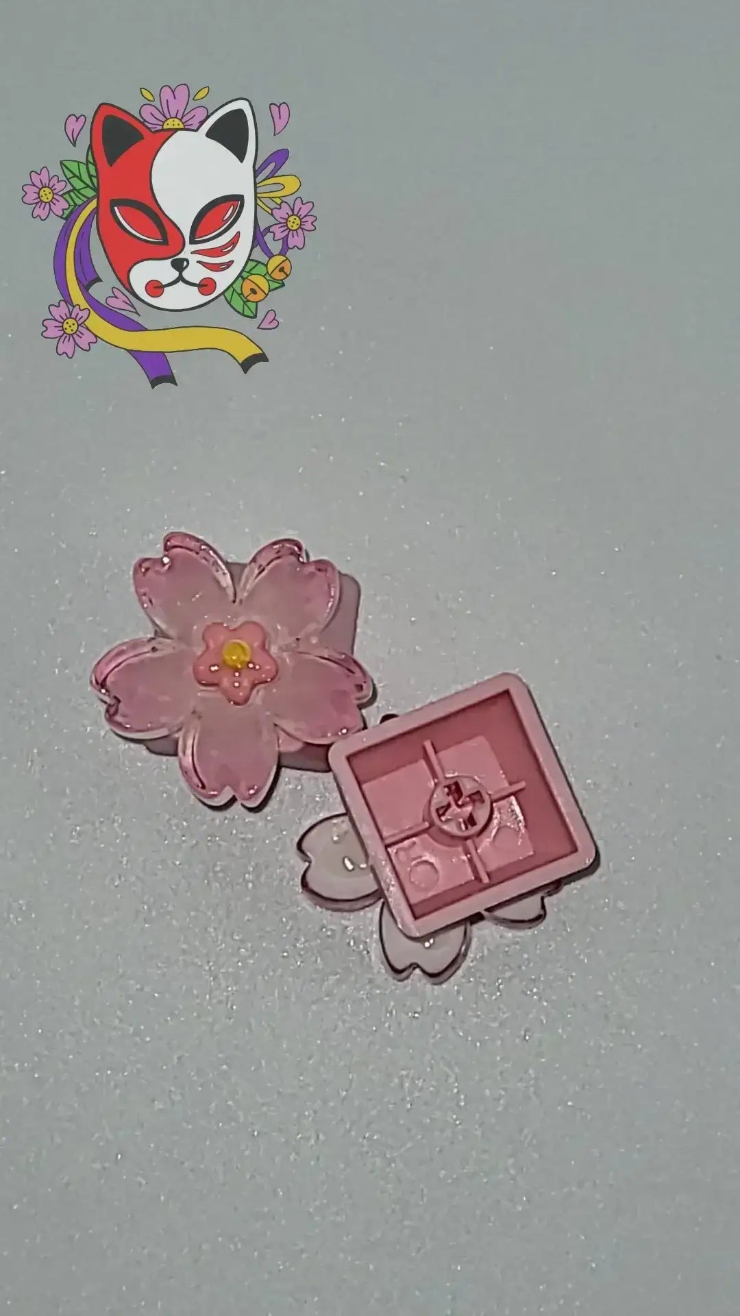 Sakura Keycap: PBT Cherry Profile Mechanical Keyboard Key - Kitsune Kingdom