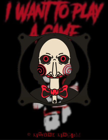 Saw Movie Horror Fan Shroud Set | Custom PC Fan Covers | Horror-Themed PC Modding Accessories | Jigsaw PC Case Mod for Gamers