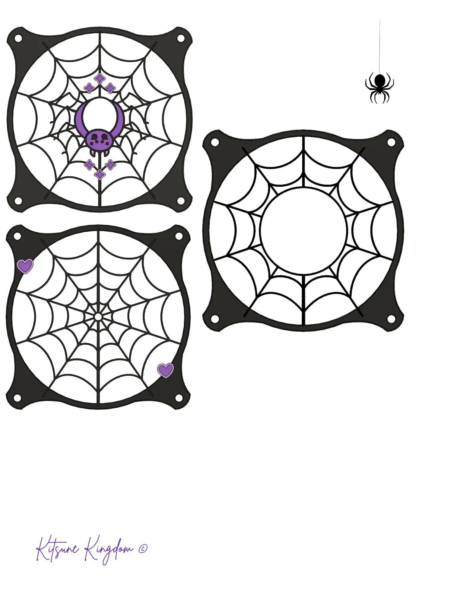 Itsy Bitsy Spider Collection - Spider Web Inspired PC Fan Shroud Set | Custom 120mm, 140mm Fan Shroud | Unique Gaming PC Modding Accessory