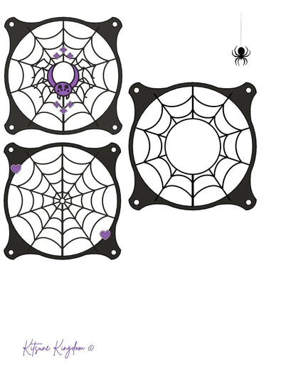 Itsy Bitsy Spider Collection - Spider Web Inspired PC Fan Shroud Set | Custom 120mm, 140mm Fan Shroud | Unique Gaming PC Modding Accessory