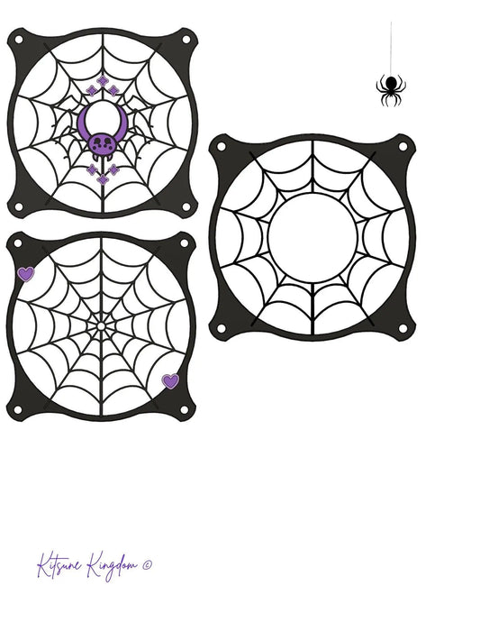 Itsy Bitsy Spider Collection - Spider Web Inspired PC Fan Shroud Set | Custom 120mm, 140mm Fan Shroud | Unique Gaming PC Modding Accessory