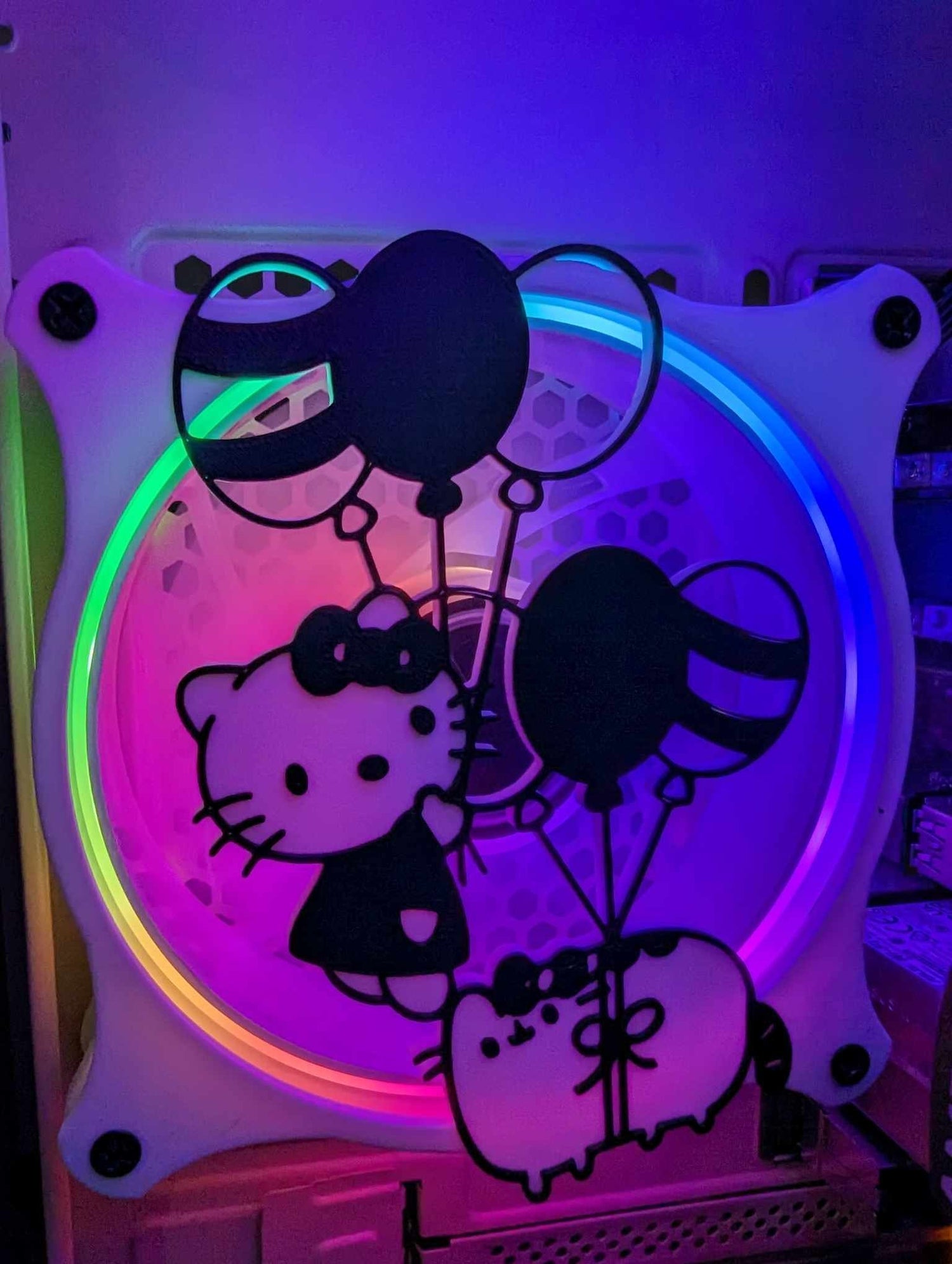 Hello Kitty PC Fan Cover Set - 120mm & 140mm, Sanrio Characters - Customizable