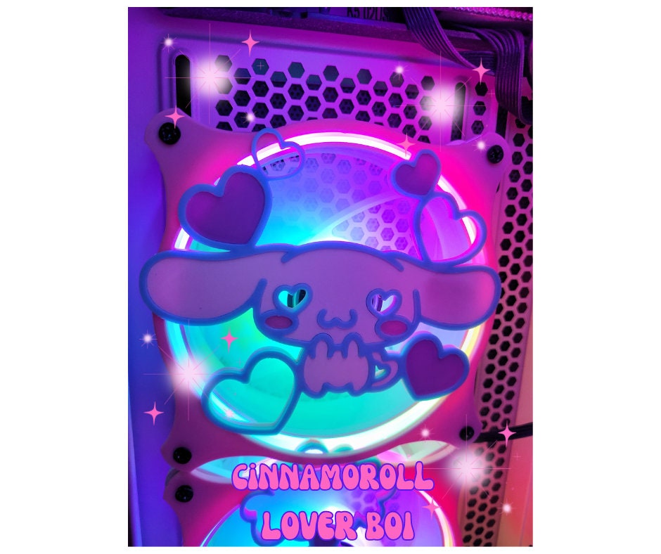 Adorable PC Fan Cover featuring Cinnamoroll Lovestruck Collection - Stay cool in cute style! - Kitsune Kingdom