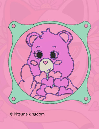 Adorable PC Fan Cover featuring Carebears - Stay cool in cute style! - Kitsune Kingdom