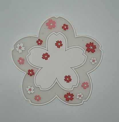 Sakura Blossom Ceramic Coaster with Non-Slip Cork Base