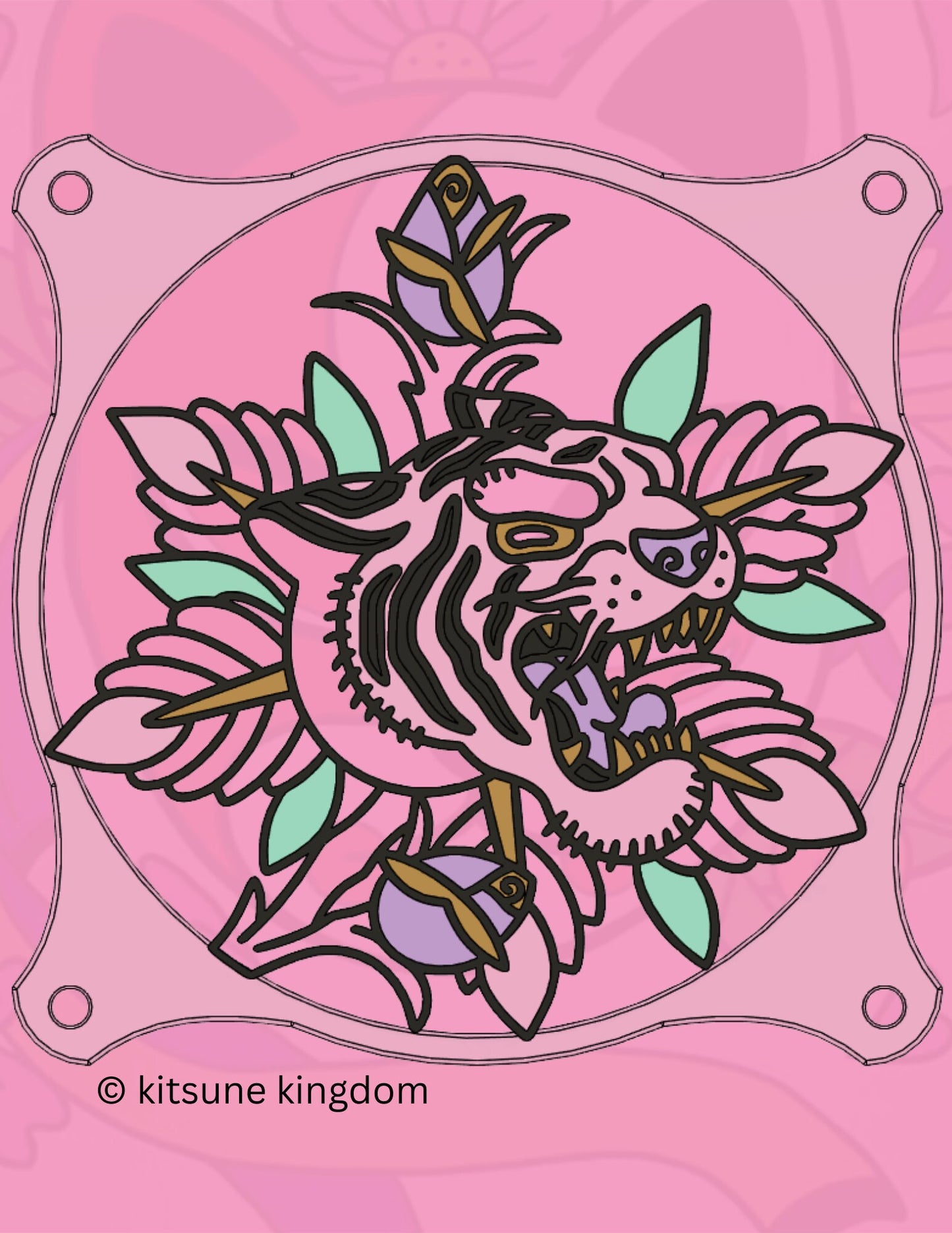 Marbie Collection PC Fan Cover: Glamorous Pink Computer Decor