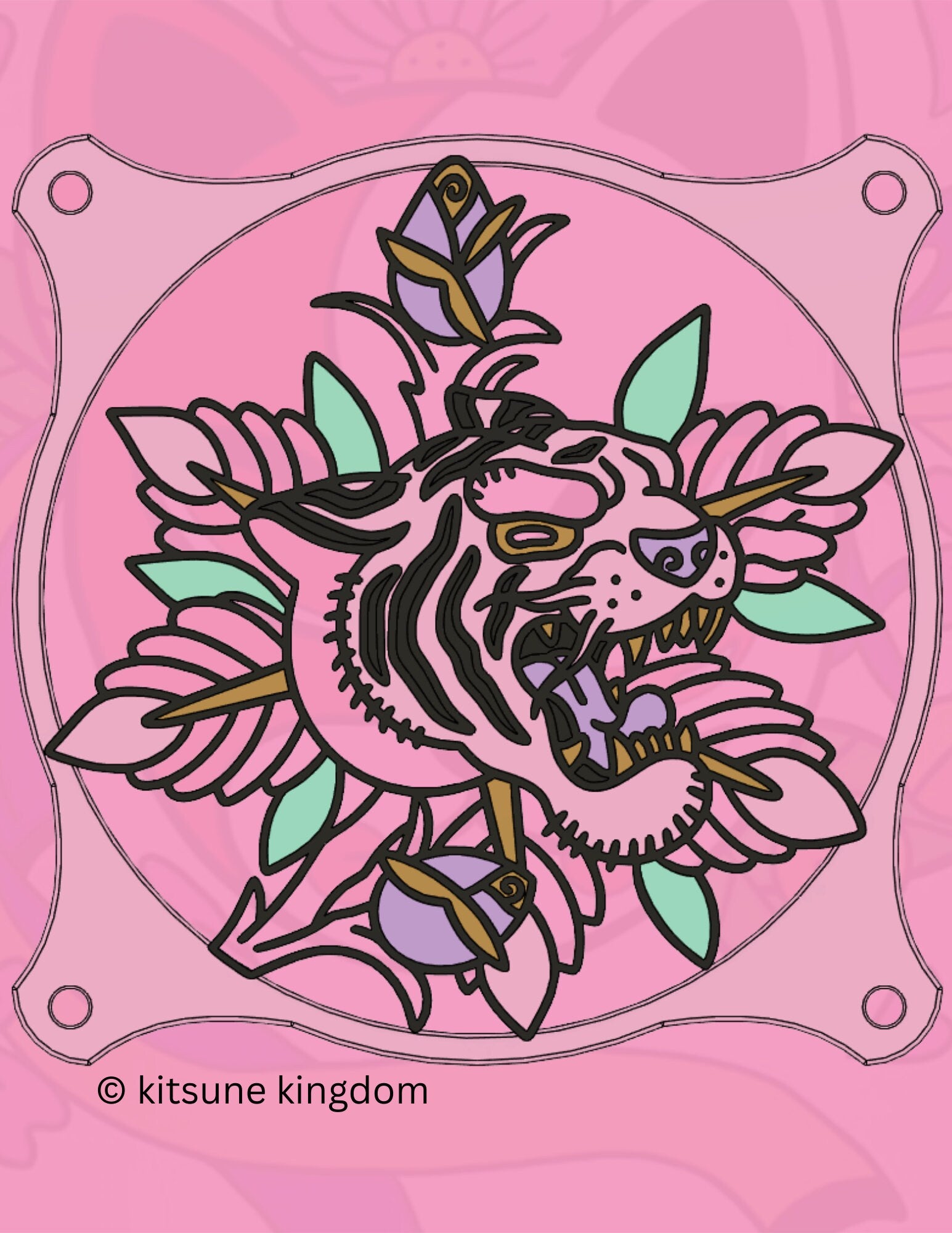 Marbie Collection PC Fan Cover: Glamorous Pink Computer Decor