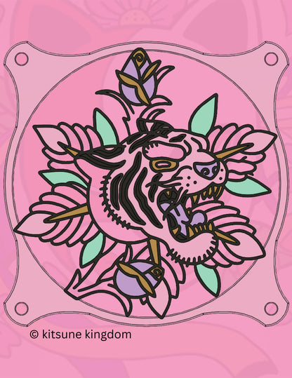 Marbie Collection PC Fan Cover: Glamorous Pink Computer Decor