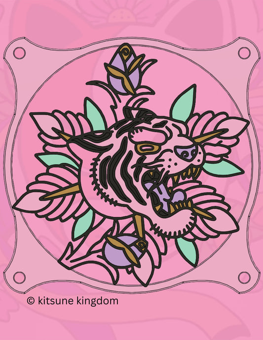 Marbie Collection PC Fan Cover: Glamorous Pink Computer Decor